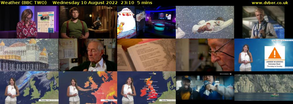 Weather (BBC TWO) Wednesday 10 August 2022 23:10 - 23:15