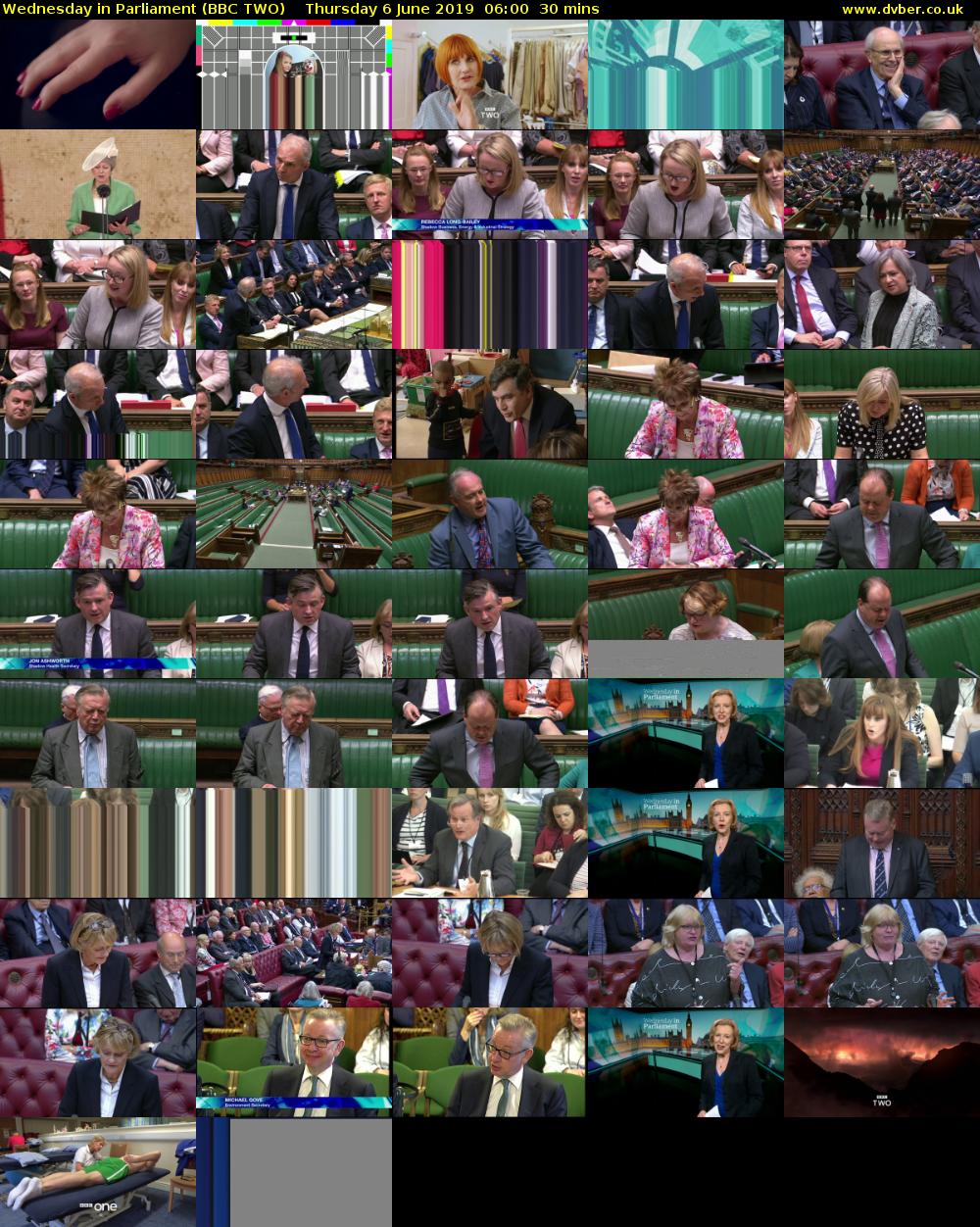 Wednesday in Parliament (BBC TWO) Thursday 6 June 2019 06:00 - 06:30