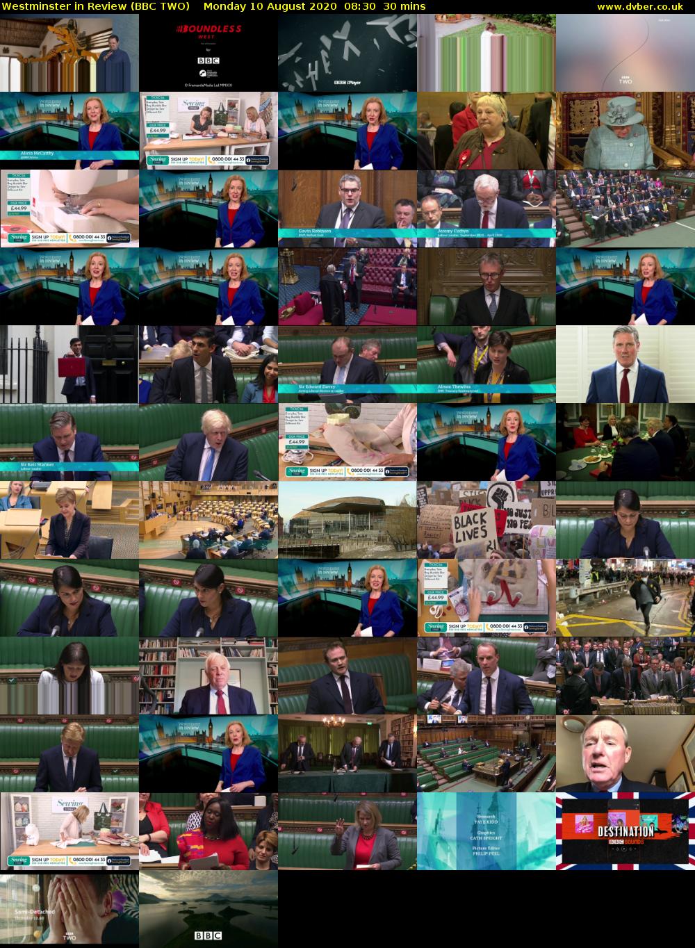 Westminster in Review (BBC TWO) Monday 10 August 2020 08:30 - 09:00