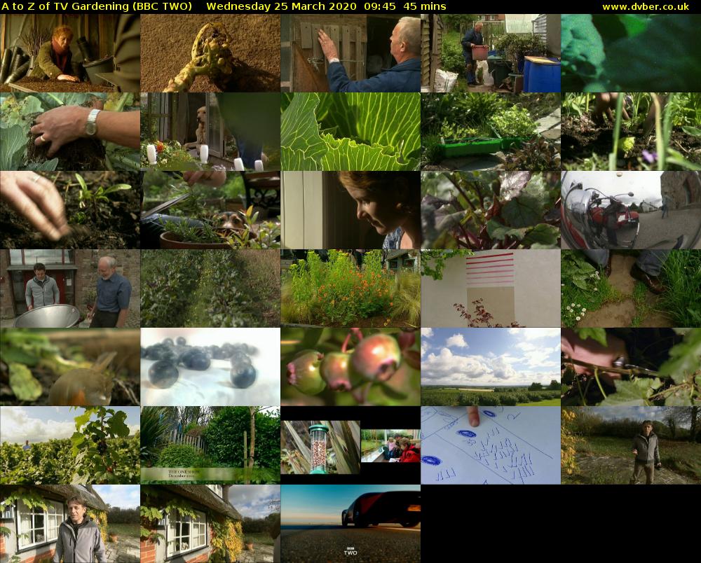 A to Z of TV Gardening (BBC TWO) Wednesday 25 March 2020 09:45 - 10:30