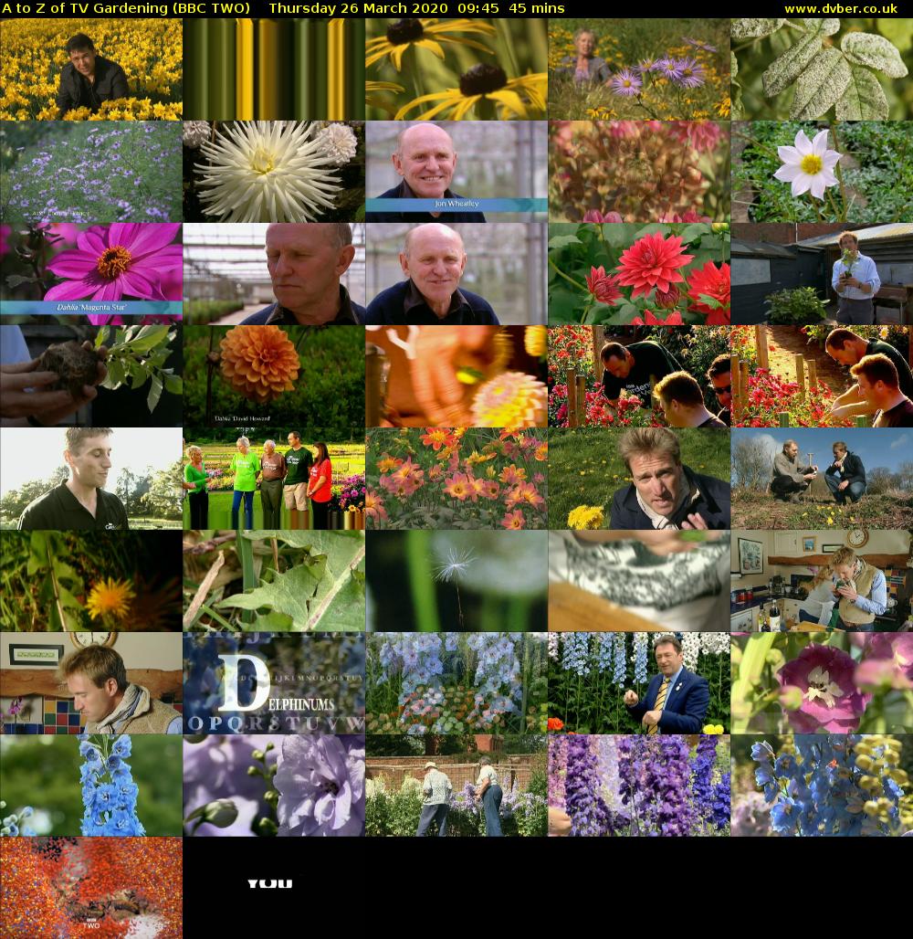 A to Z of TV Gardening (BBC TWO) Thursday 26 March 2020 09:45 - 10:30