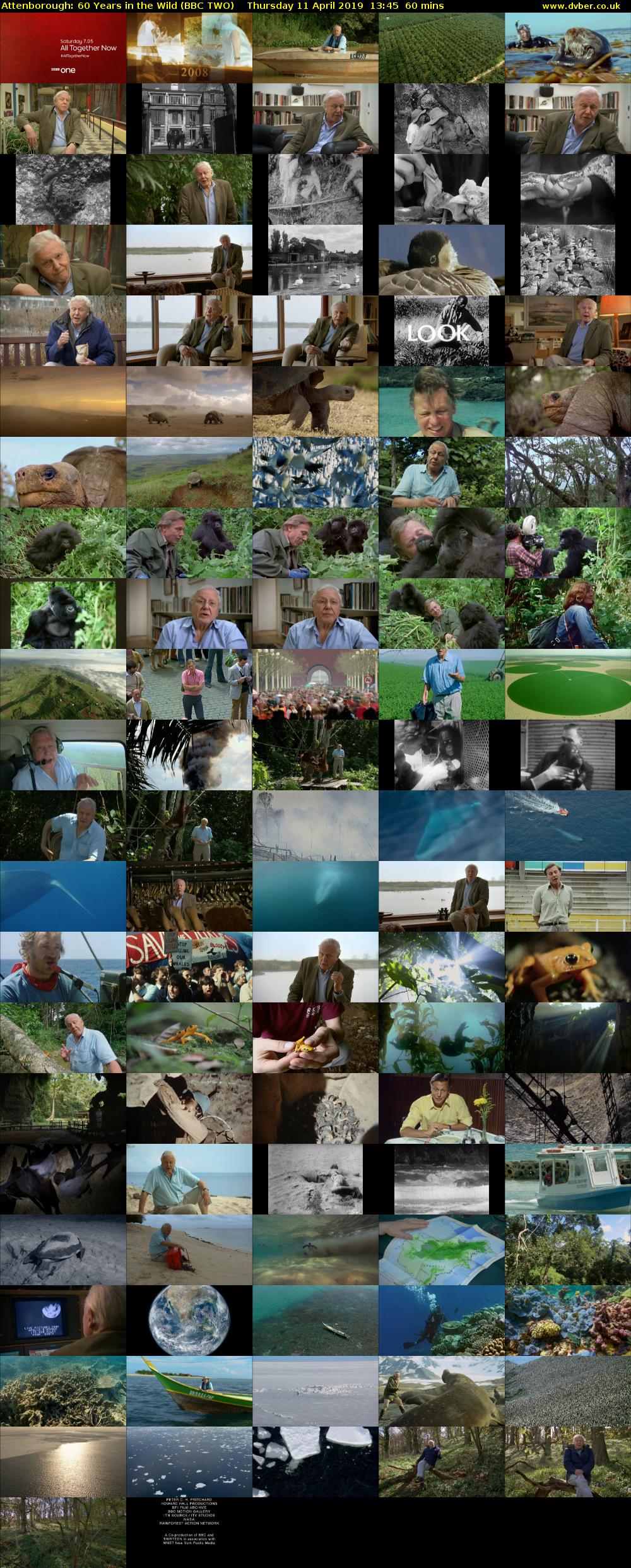 Attenborough: 60 Years in the Wild (BBC TWO) Thursday 11 April 2019 13:45 - 14:45