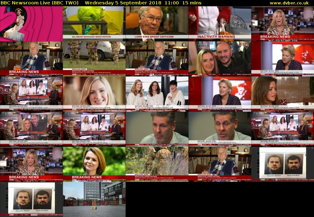 BBC Newsroom Live (BBC TWO) Wednesday 5 September 2018 11:00 - 11:15