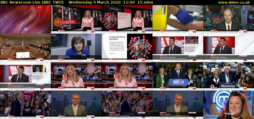 BBC Newsroom Live (BBC TWO) Wednesday 4 March 2020 11:00 - 11:15