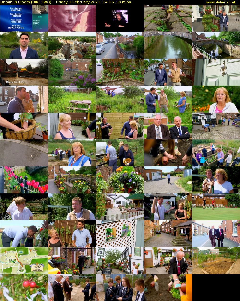 Britain in Bloom (BBC TWO) Friday 3 February 2023 14:15 - 14:45