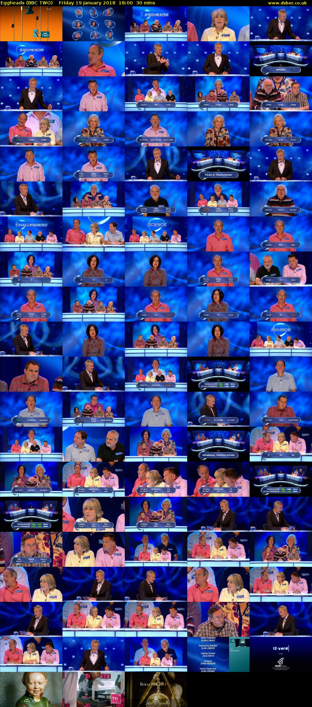 Eggheads (BBC TWO) Friday 19 January 2018 18:00 - 18:30