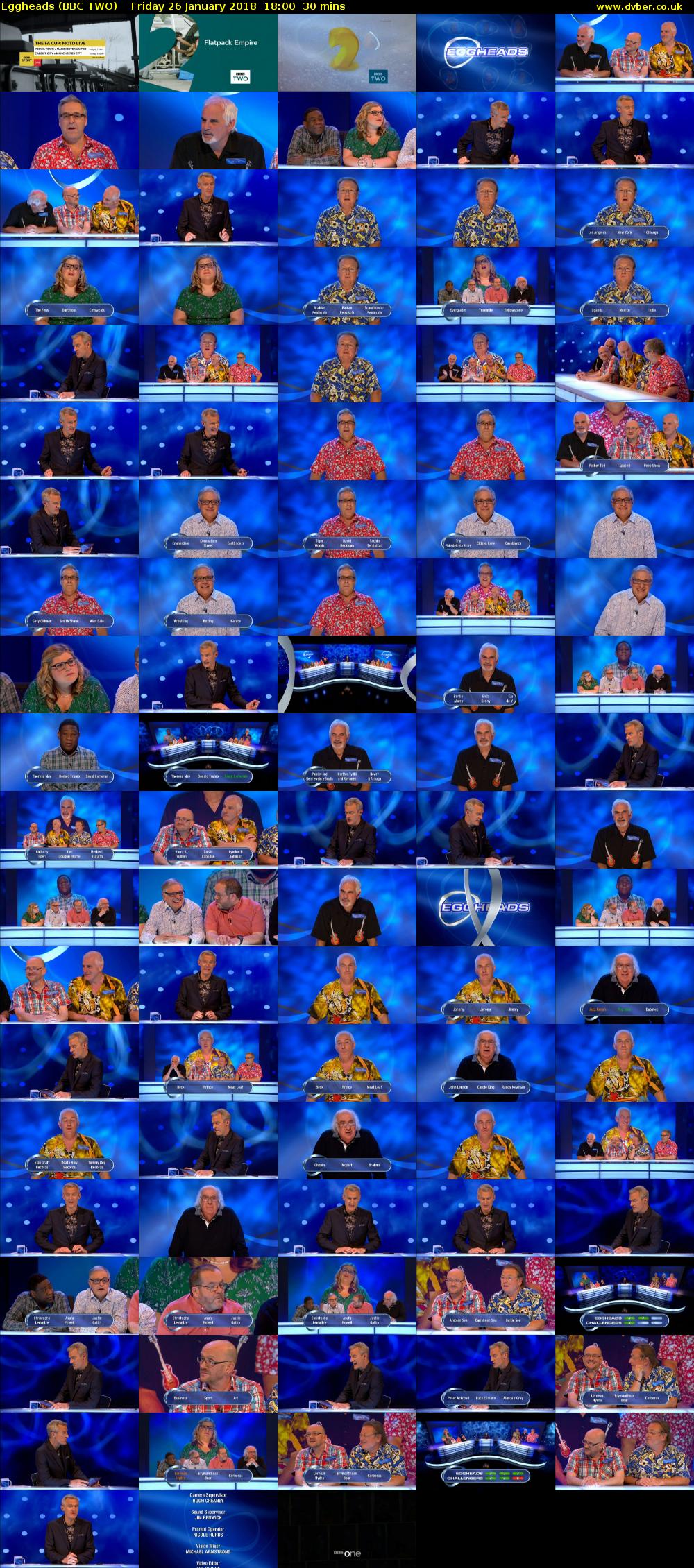Eggheads (BBC TWO) Friday 26 January 2018 18:00 - 18:30