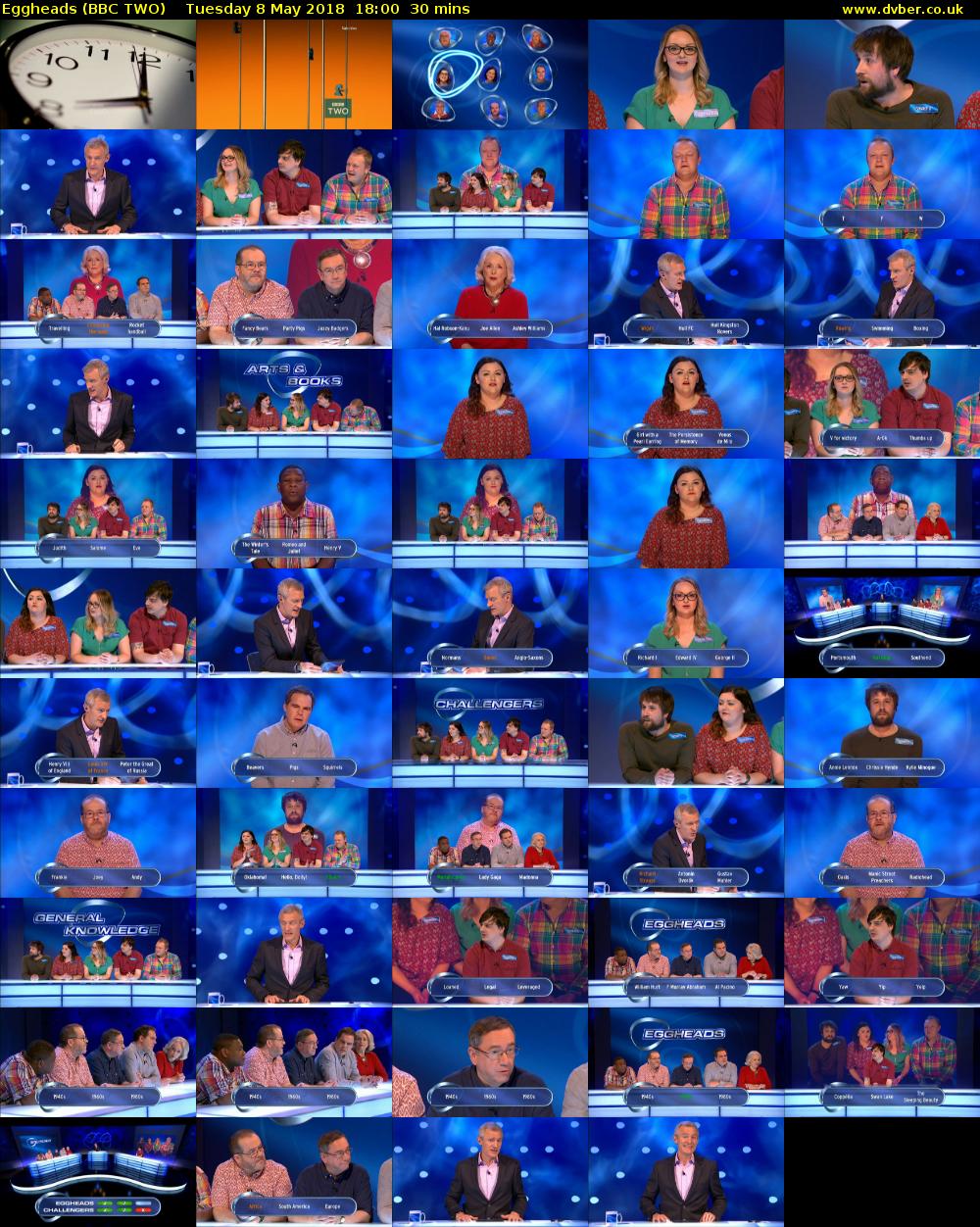 Eggheads (BBC TWO) Tuesday 8 May 2018 18:00 - 18:30