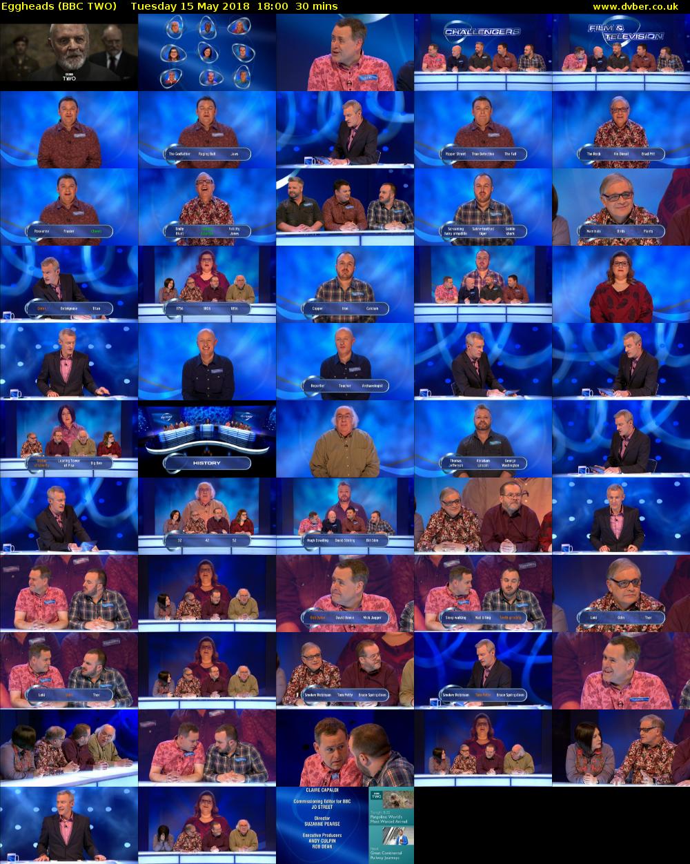 Eggheads (BBC TWO) Tuesday 15 May 2018 18:00 - 18:30