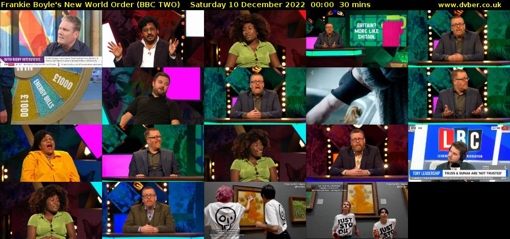 Frankie Boyle's New World Order (BBC TWO) Saturday 10 December 2022 00:00 - 00:30
