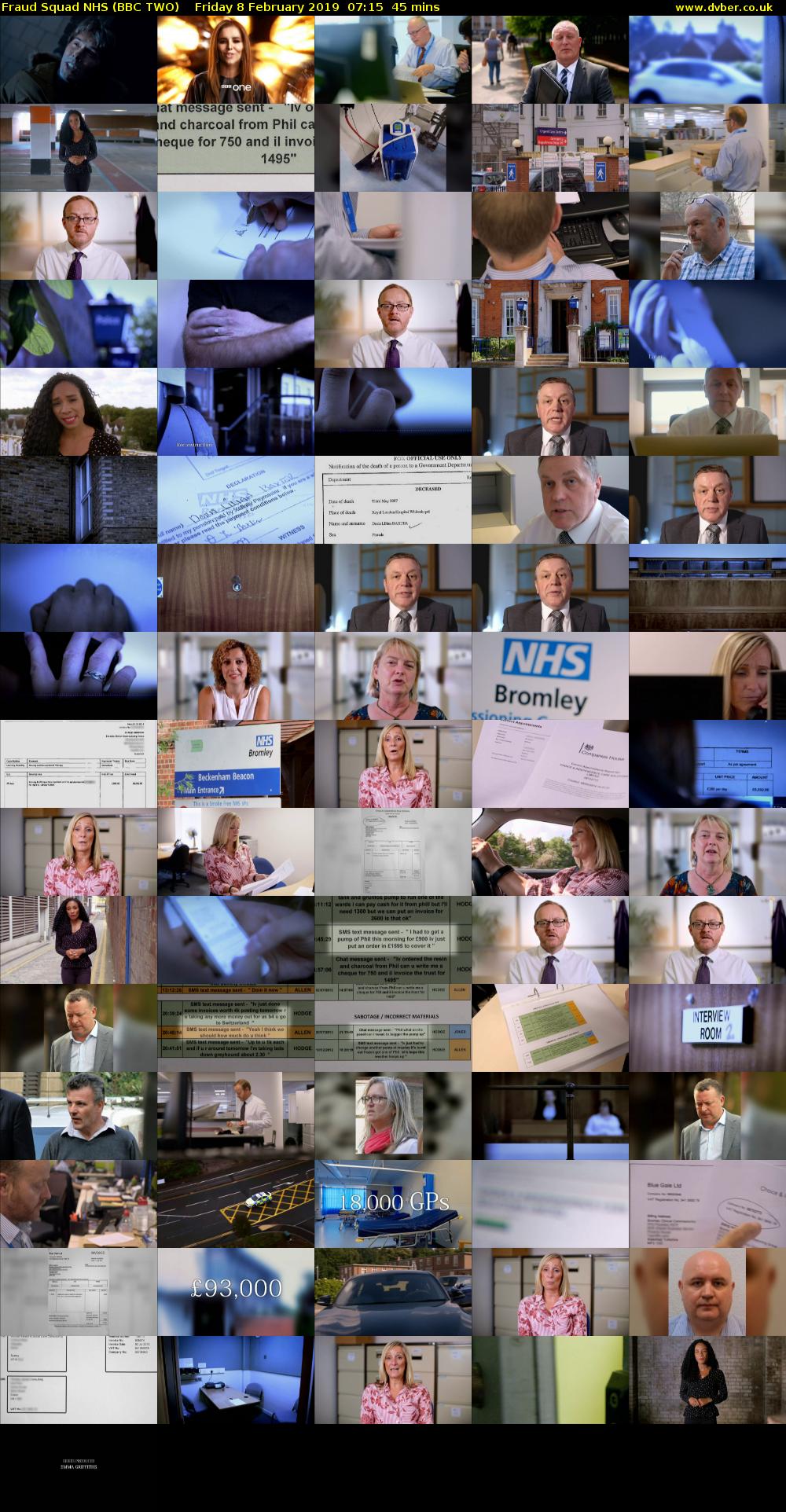 Fraud Squad NHS (BBC TWO) Friday 8 February 2019 07:15 - 08:00