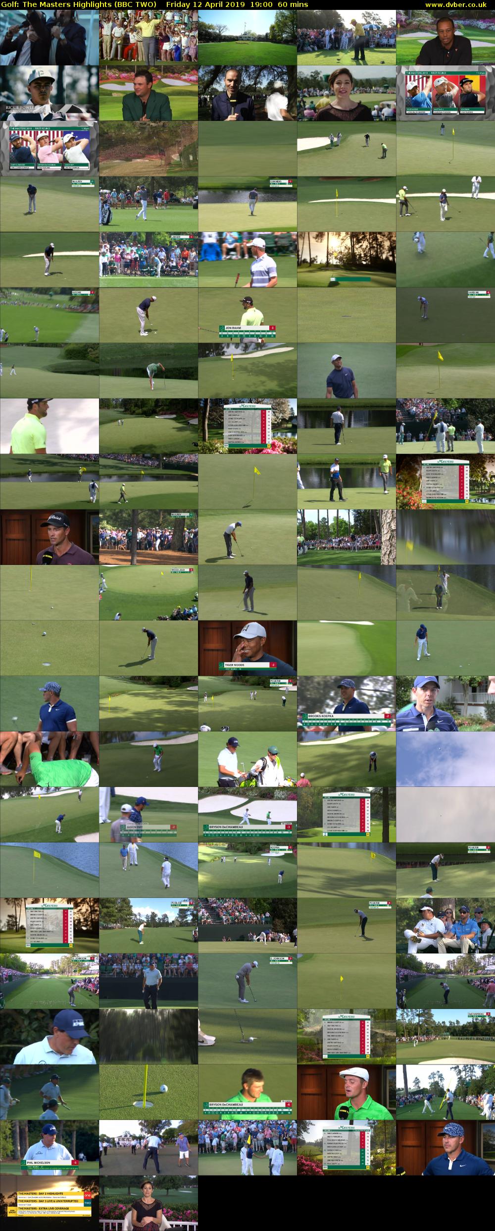Golf: The Masters Highlights (BBC TWO) Friday 12 April 2019 19:00 - 20:00
