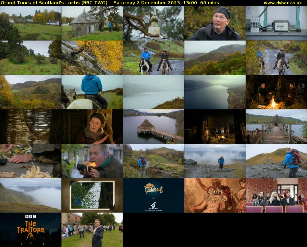Grand Tours of Scotland's Lochs (BBC TWO) Saturday 2 December 2023 13:00 - 14:00