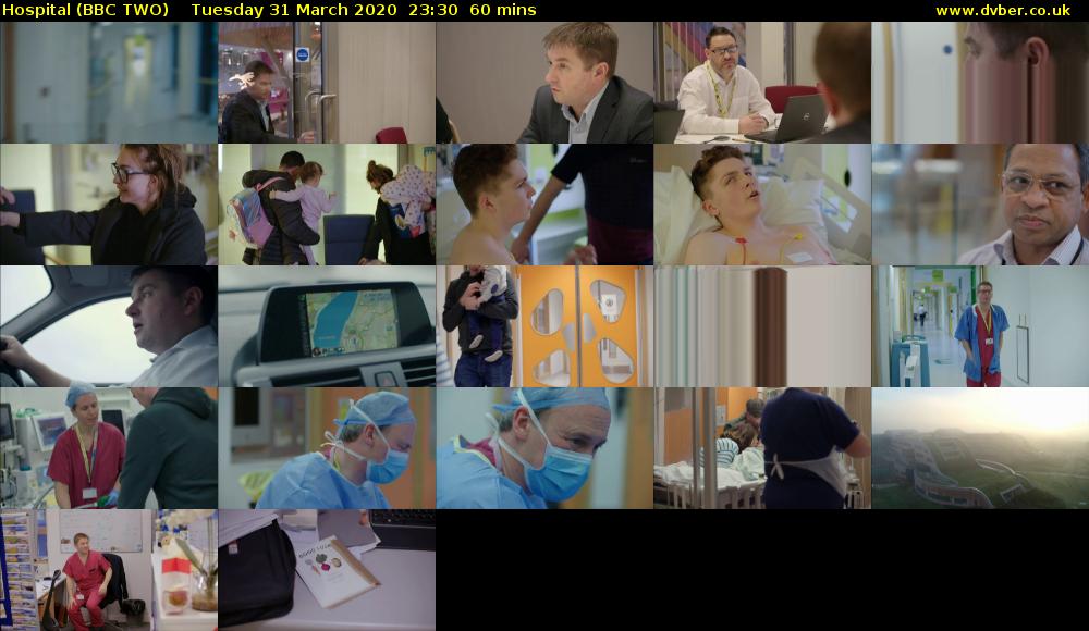 Hospital (BBC TWO) Tuesday 31 March 2020 23:30 - 00:30