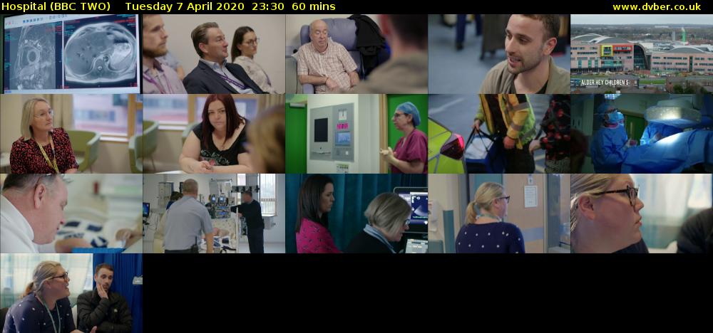 Hospital (BBC TWO) Tuesday 7 April 2020 23:30 - 00:30