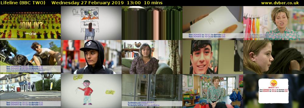 Lifeline (BBC TWO) Wednesday 27 February 2019 13:00 - 13:10