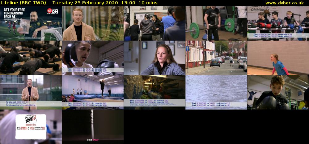 Lifeline (BBC TWO) Tuesday 25 February 2020 13:00 - 13:10