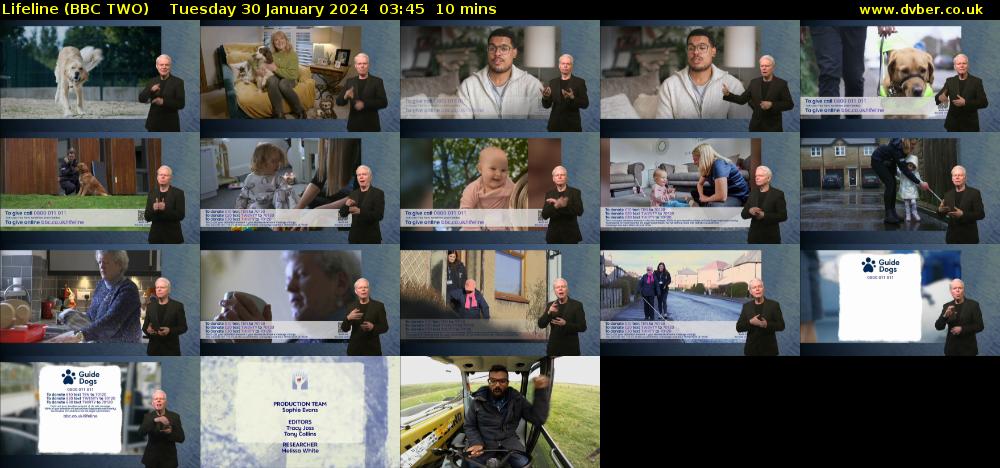 Lifeline (BBC TWO) Tuesday 30 January 2024 03:45 - 03:55