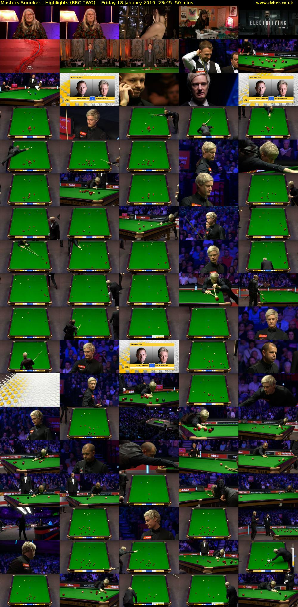 Masters Snooker - Highlights (BBC TWO) Friday 18 January 2019 23:45 - 00:35