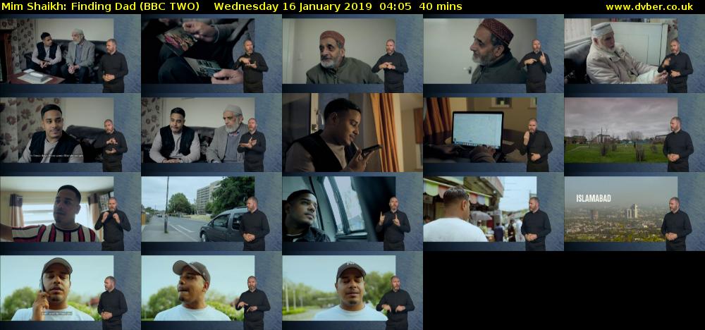 Mim Shaikh: Finding Dad (BBC TWO) Wednesday 16 January 2019 04:05 - 04:45
