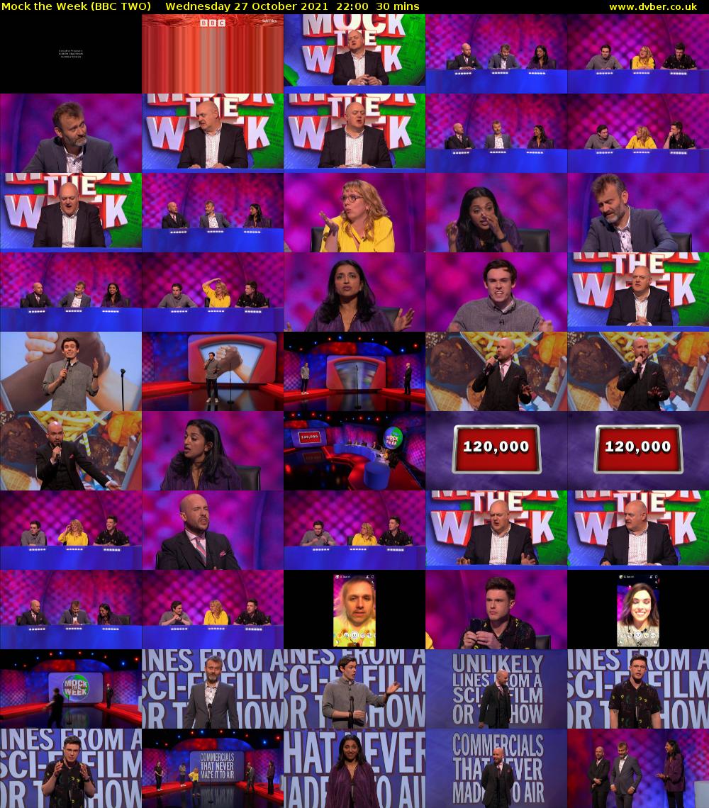 Mock the Week (BBC TWO) Wednesday 27 October 2021 22:00 - 22:30