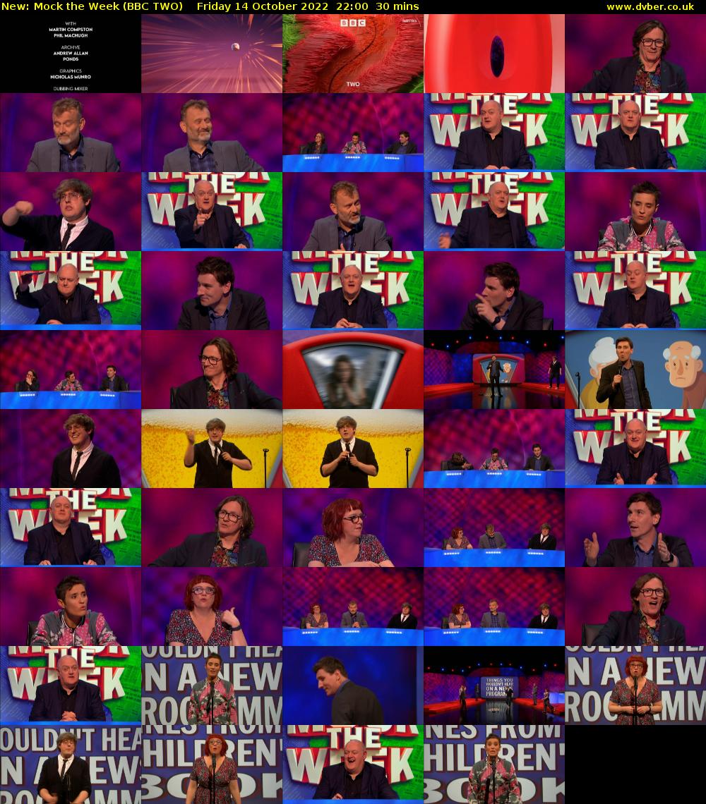 Mock the Week (BBC TWO) Friday 14 October 2022 22:00 - 22:30