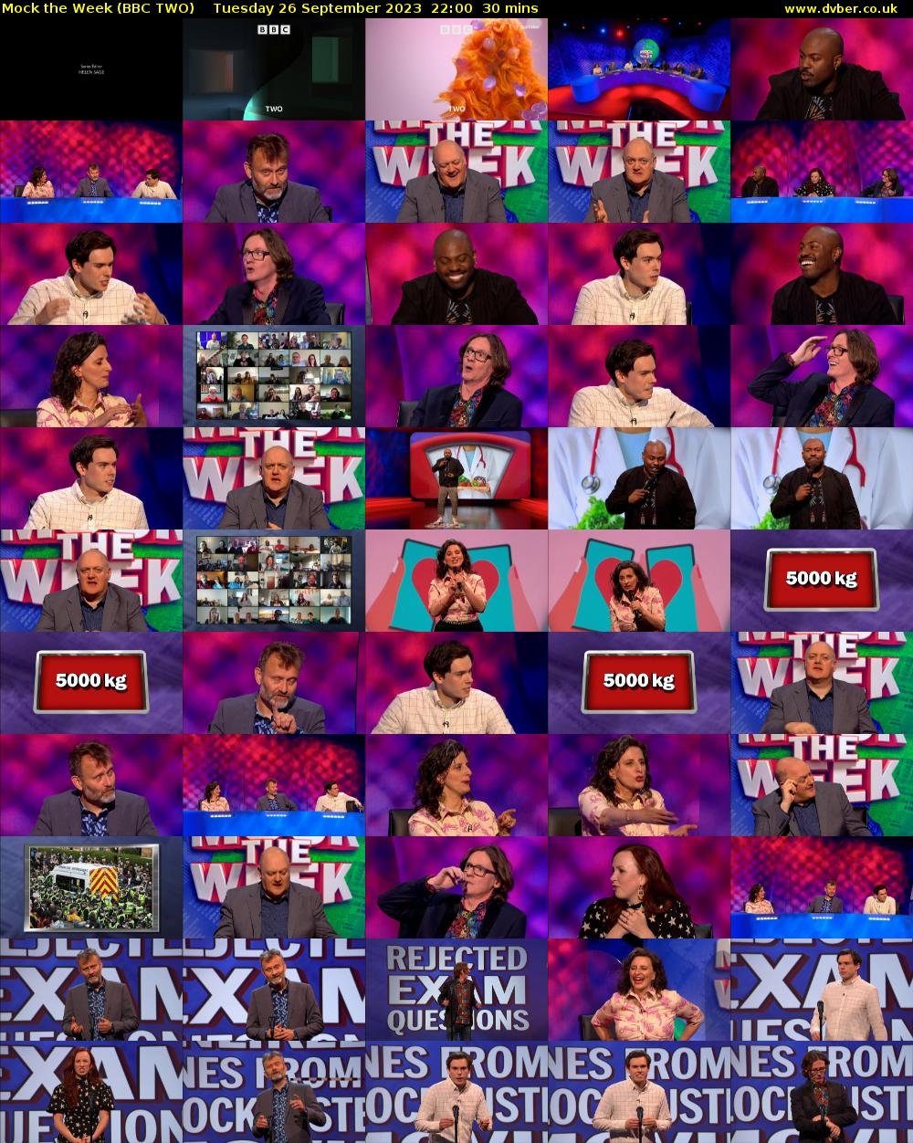 Mock the Week (BBC TWO) Tuesday 26 September 2023 22:00 - 22:30