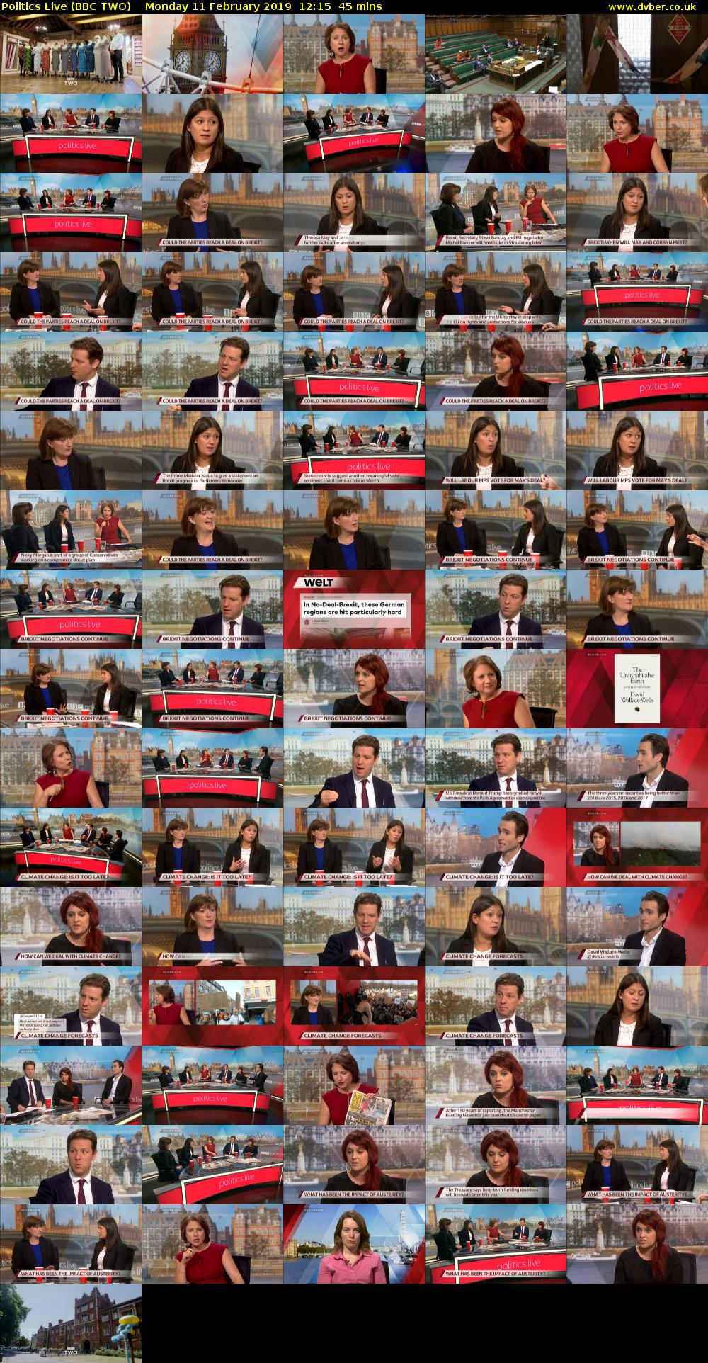 Politics Live (BBC TWO) Monday 11 February 2019 12:15 - 13:00