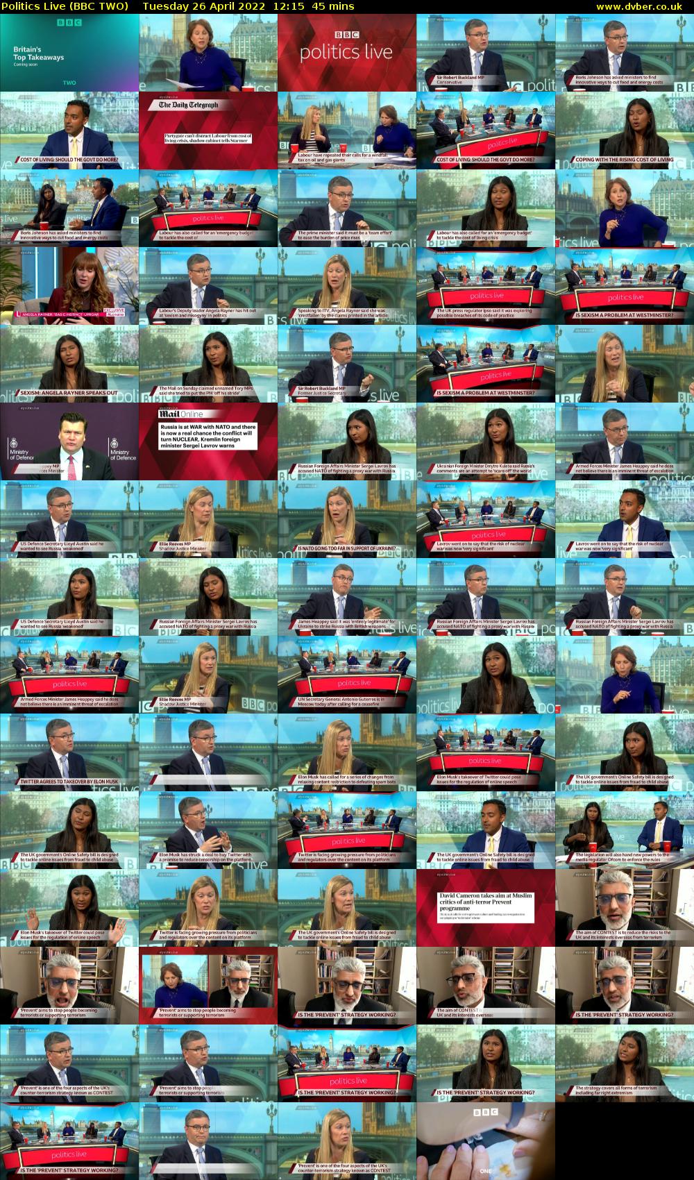 Politics Live (BBC TWO) Tuesday 26 April 2022 12:15 - 13:00