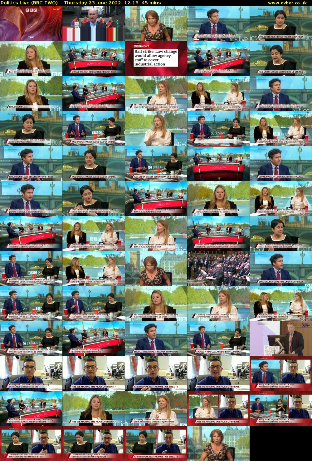 Politics Live (BBC TWO) Thursday 23 June 2022 12:15 - 13:00