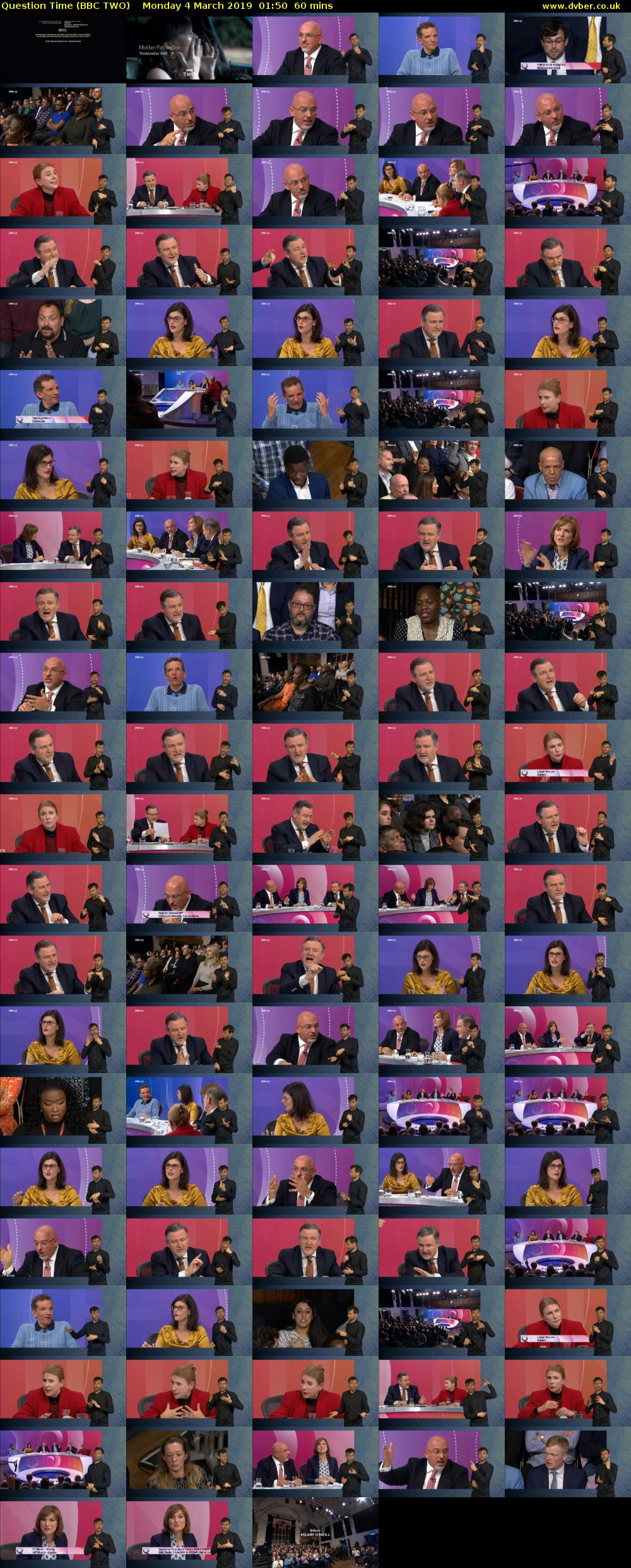 Question Time (BBC TWO) Monday 4 March 2019 01:50 - 02:50