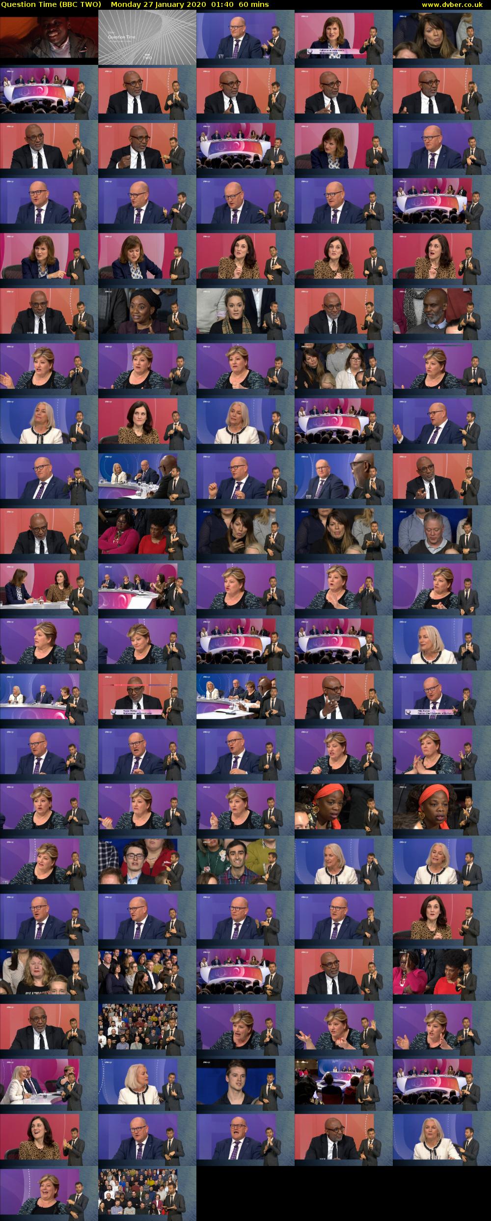 Question Time (BBC TWO) Monday 27 January 2020 01:40 - 02:40