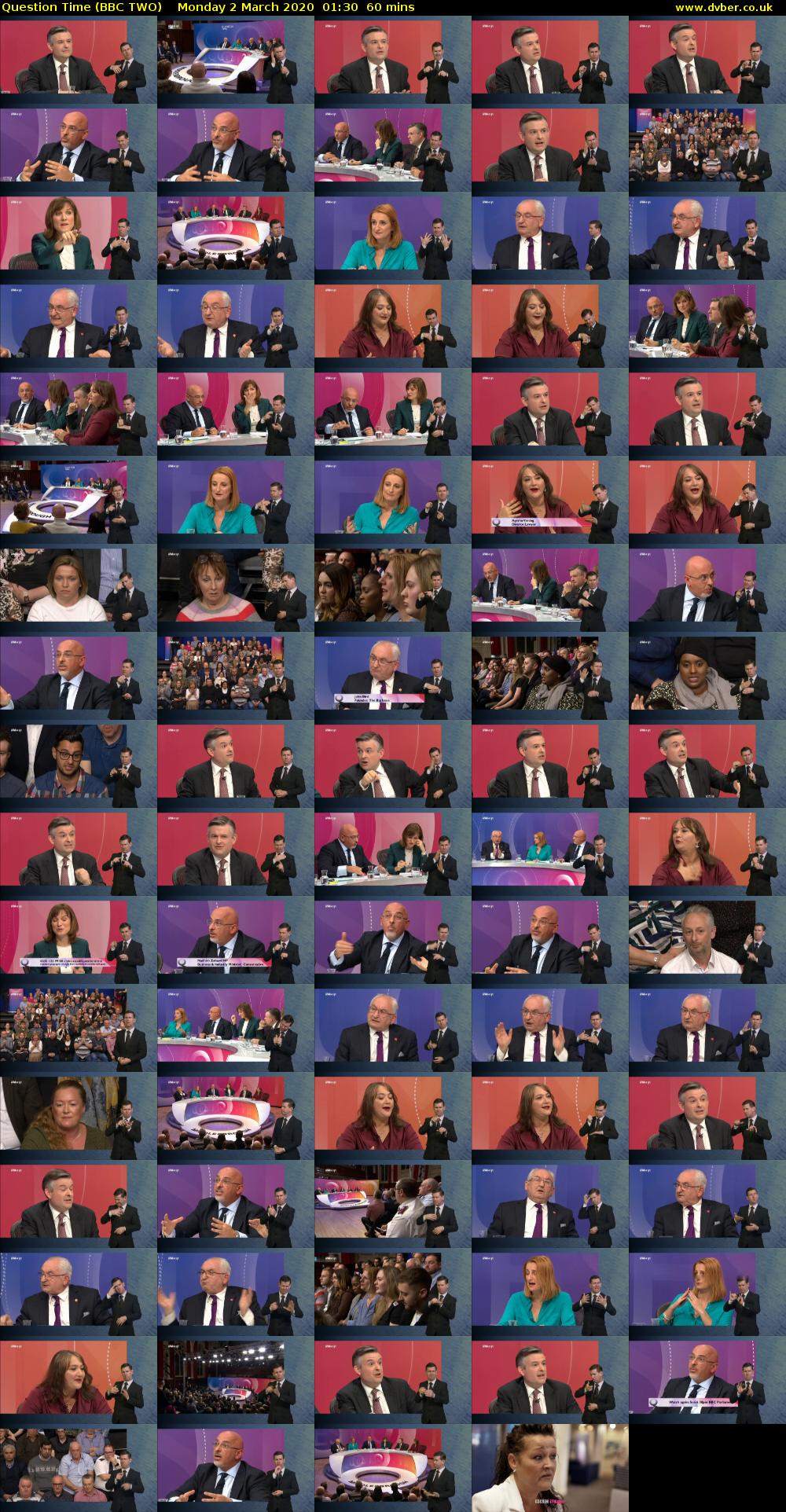 Question Time (BBC TWO) Monday 2 March 2020 01:30 - 02:30