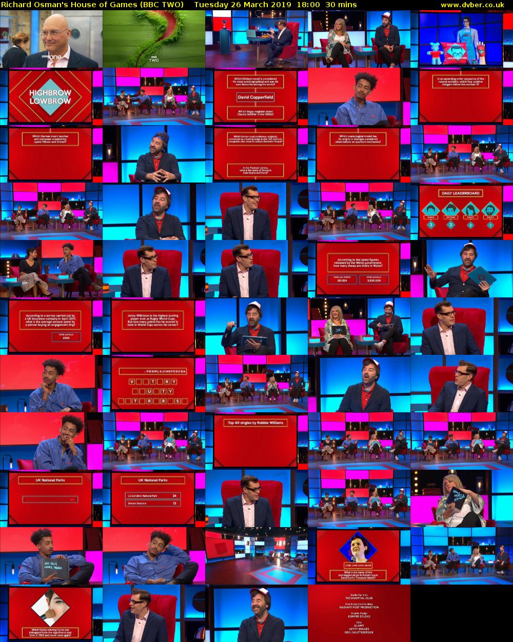 Richard Osman's House of Games (BBC TWO) Tuesday 26 March 2019 18:00 - 18:30