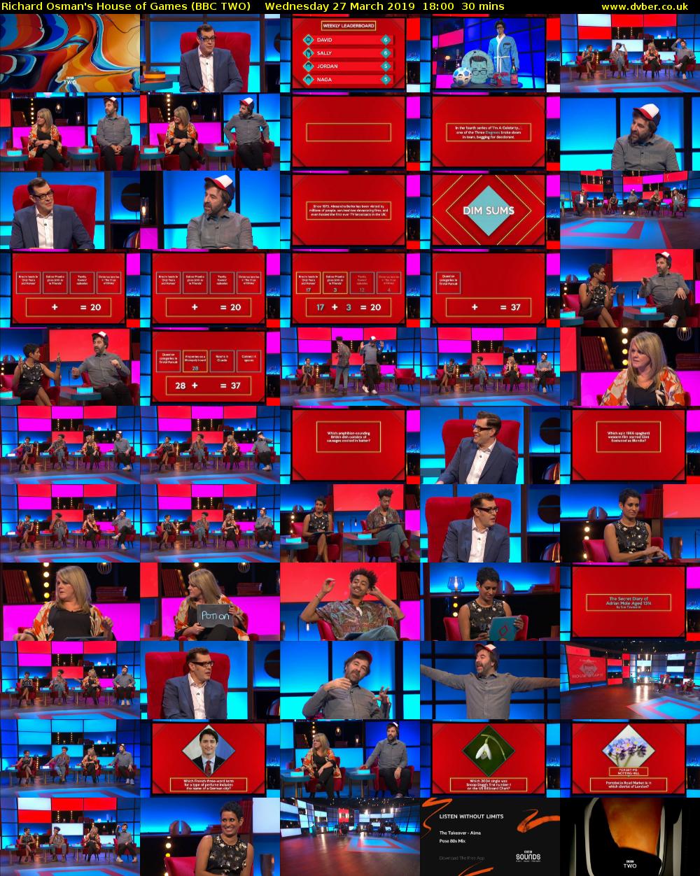 Richard Osman's House of Games (BBC TWO) Wednesday 27 March 2019 18:00 - 18:30