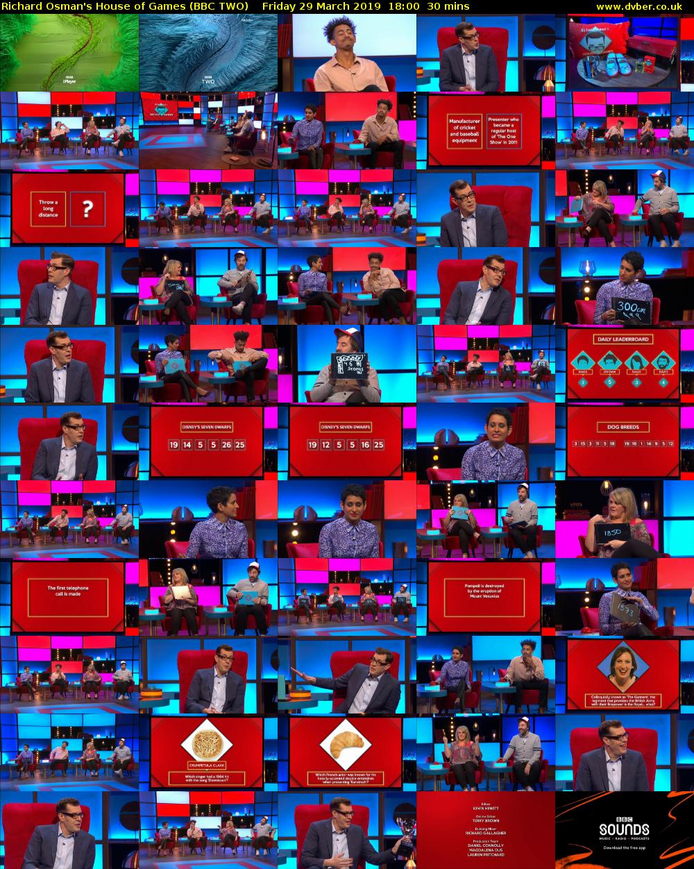 Richard Osman's House of Games (BBC TWO) Friday 29 March 2019 18:00 - 18:30