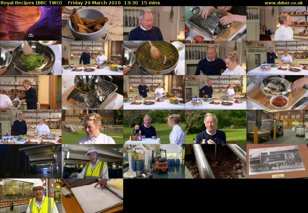 Royal Recipes (BBC TWO) Friday 29 March 2019 13:30 - 13:45