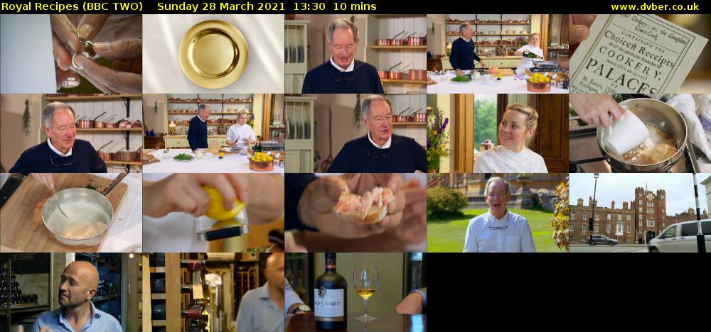 Royal Recipes (BBC TWO) Sunday 28 March 2021 13:30 - 13:40