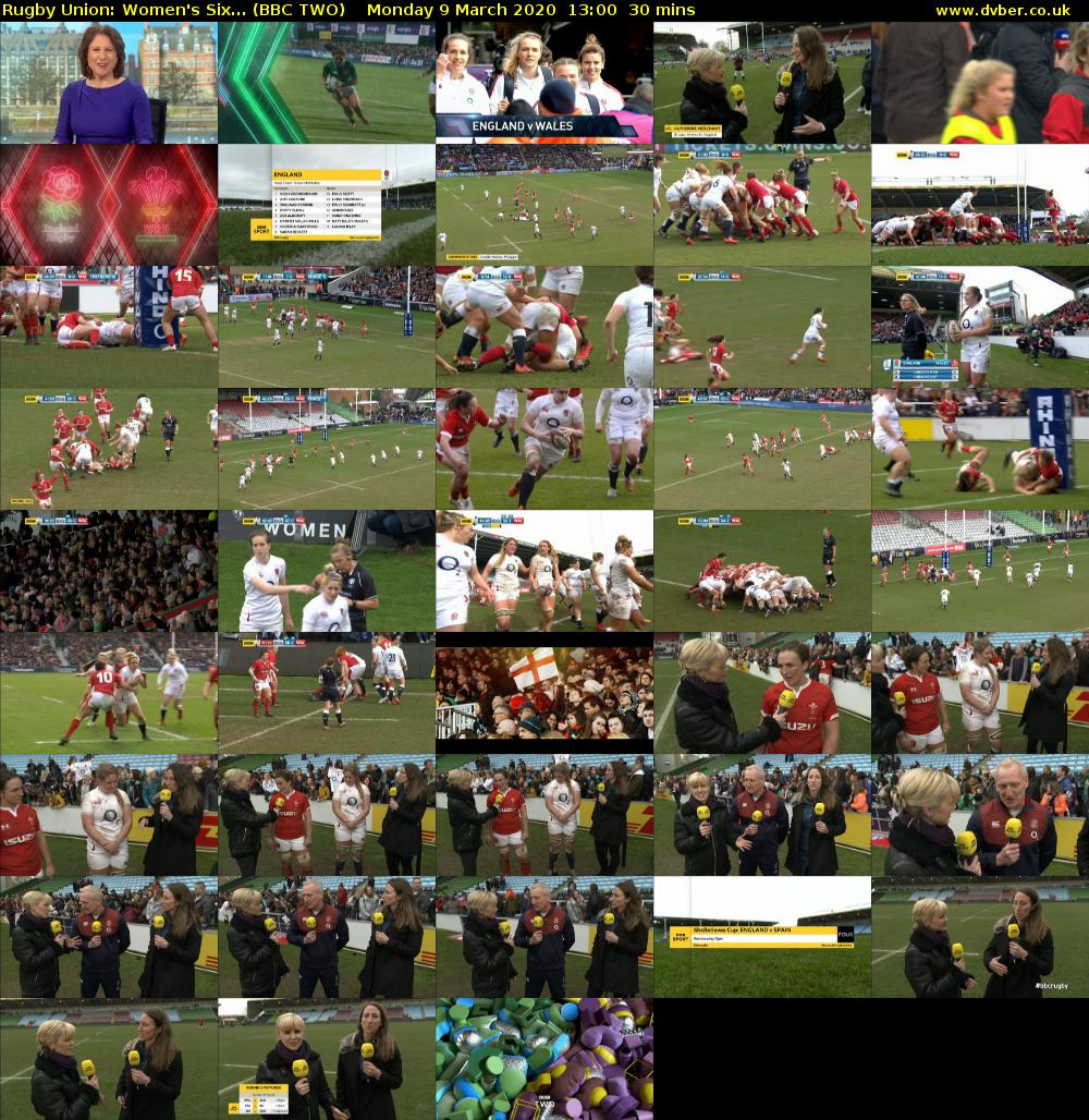 Rugby Union: Women's Six... (BBC TWO) Monday 9 March 2020 13:00 - 13:30
