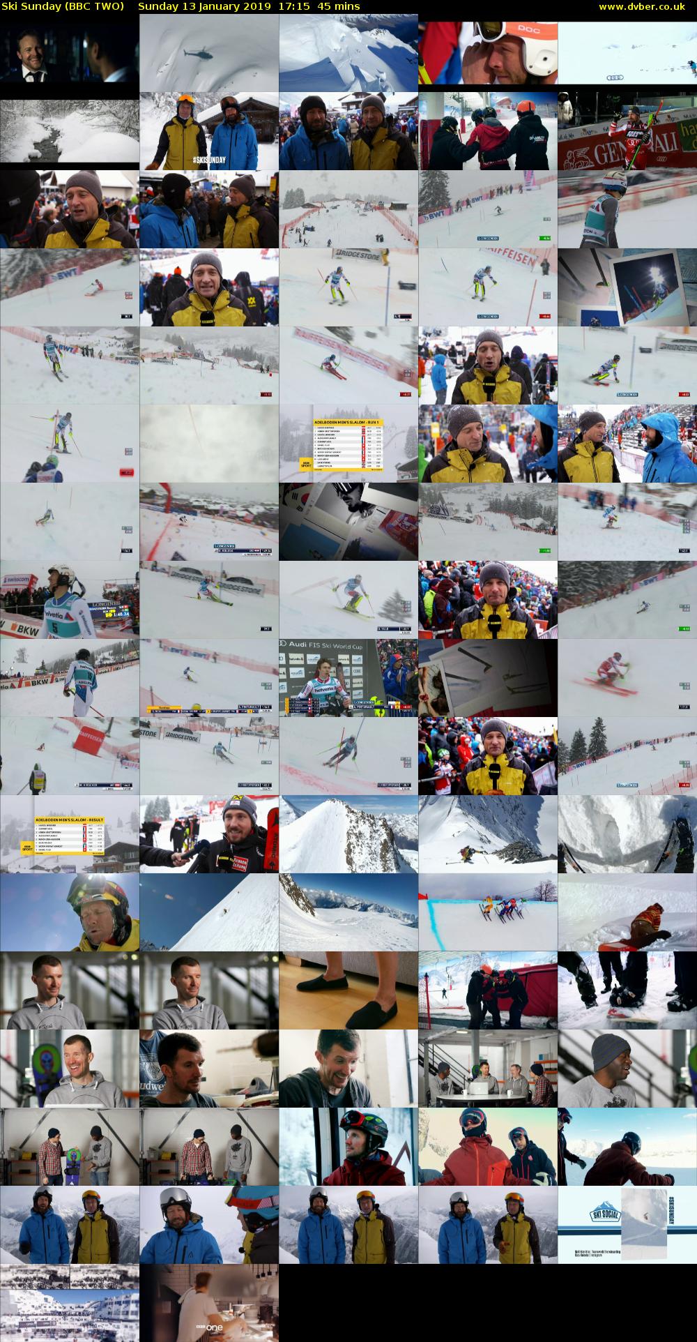 Ski Sunday (BBC TWO) Sunday 13 January 2019 17:15 - 18:00
