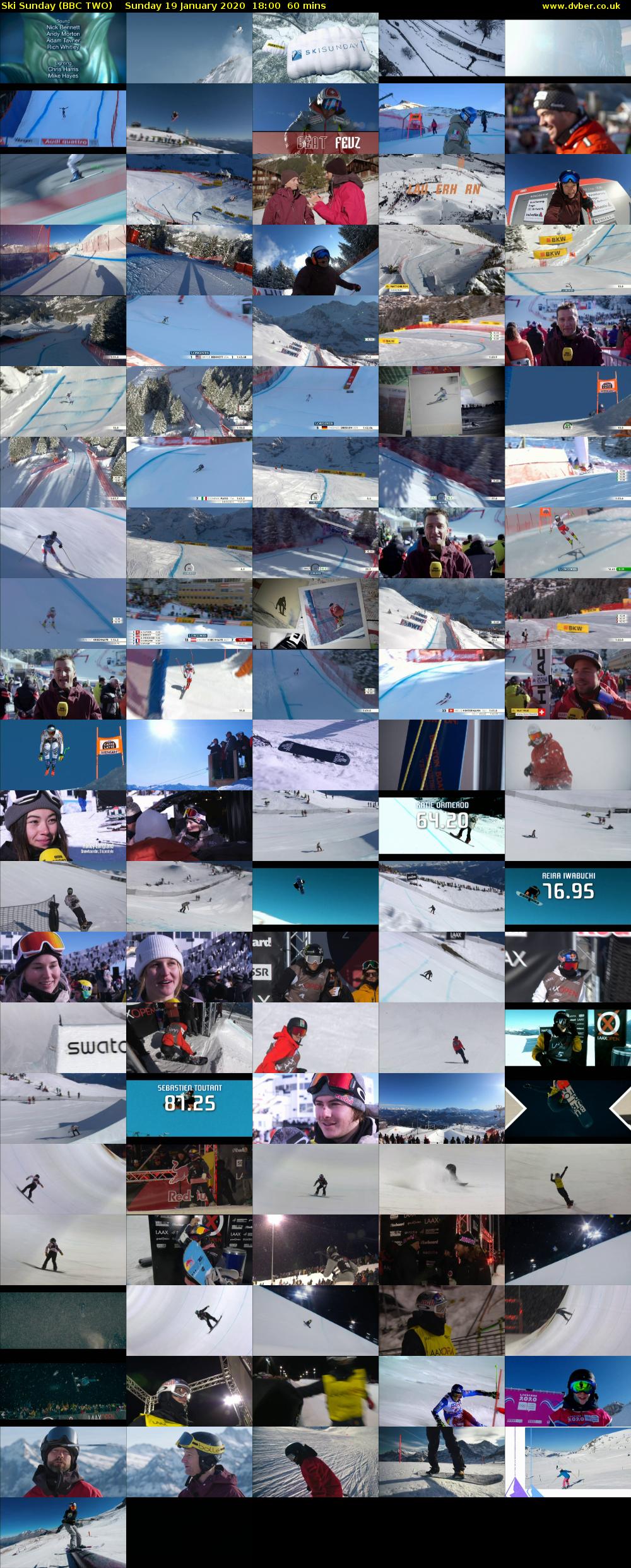 Ski Sunday (BBC TWO) Sunday 19 January 2020 18:00 - 19:00