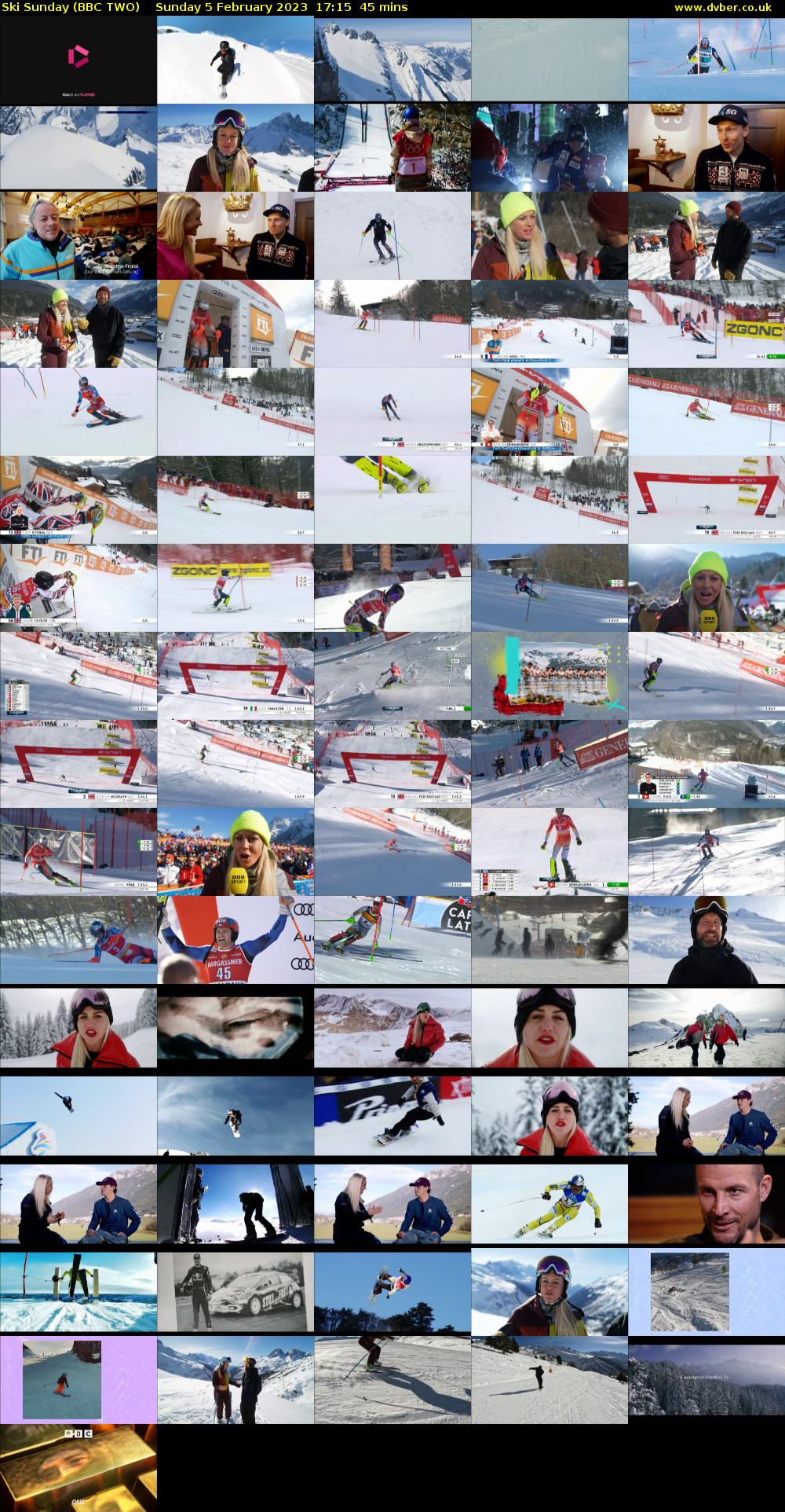 Ski Sunday (BBC TWO) Sunday 5 February 2023 17:15 - 18:00