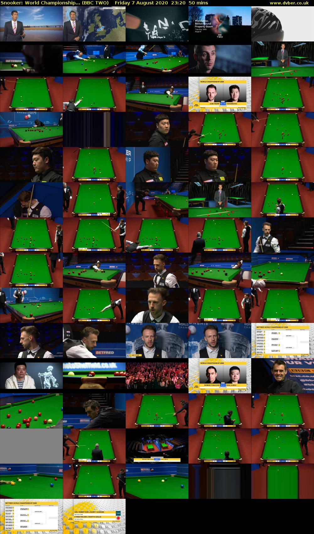 Snooker World Championship BBC TWO 2020 08 07 2320