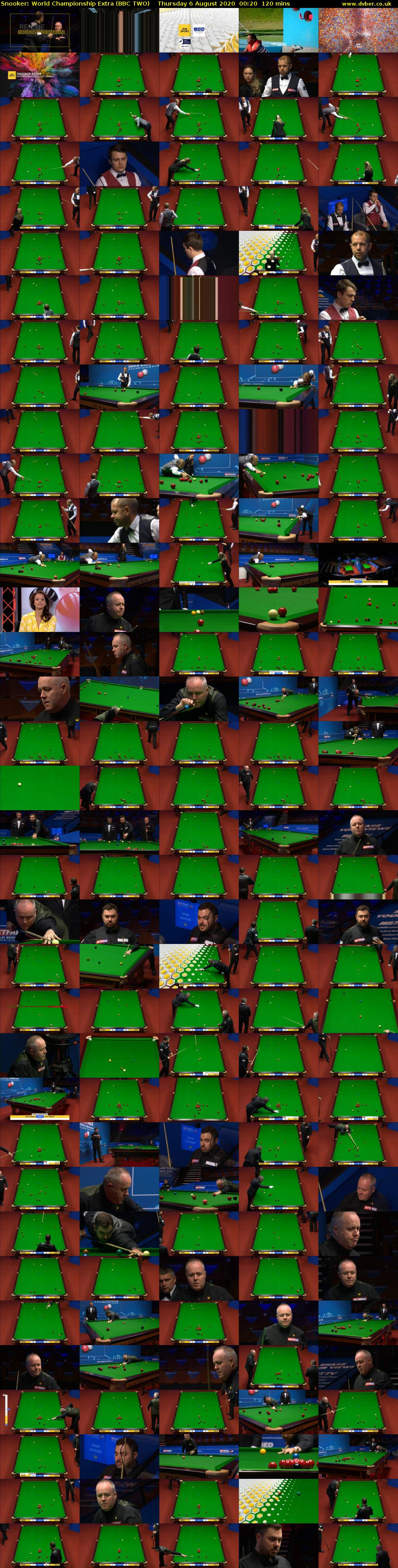 Snooker: World Championship Extra (BBC TWO) Thursday 6 August 2020 00:20 - 02:20