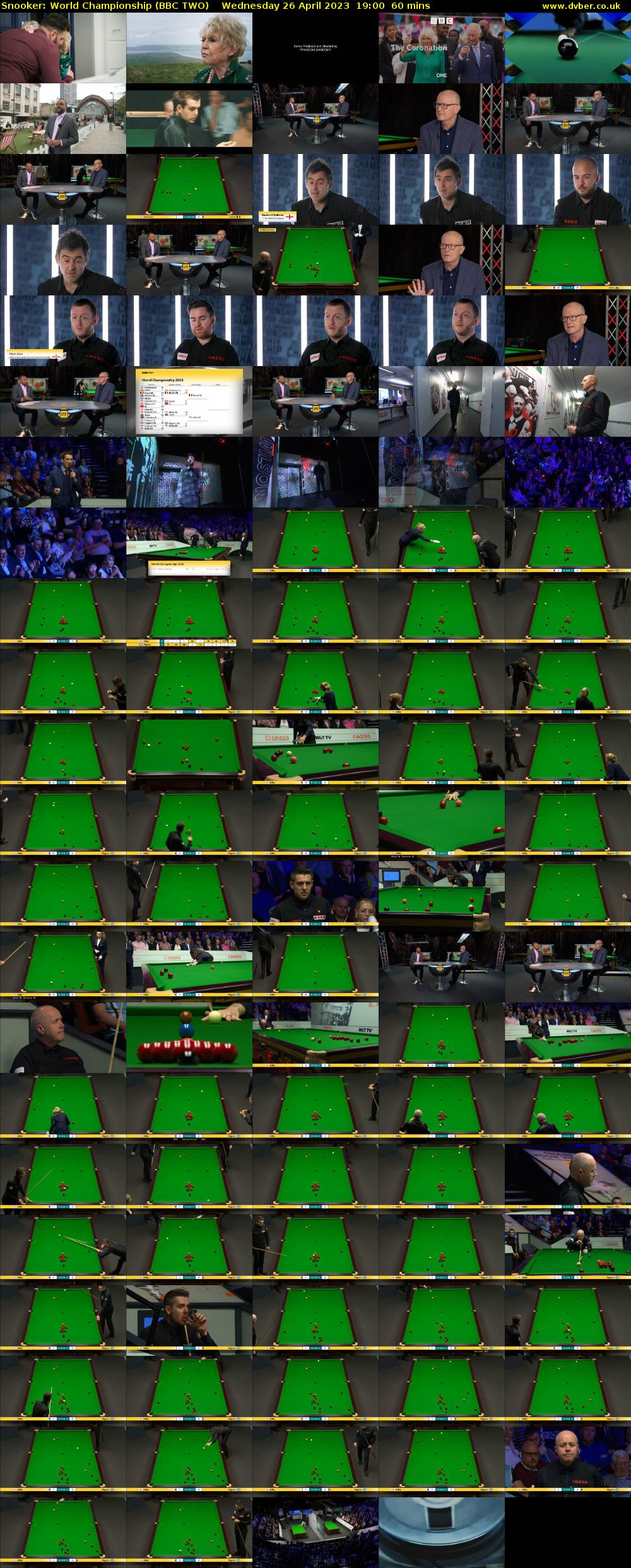 Snooker: World Championship (BBC TWO) Wednesday 26 April 2023 19:00 - 20:00