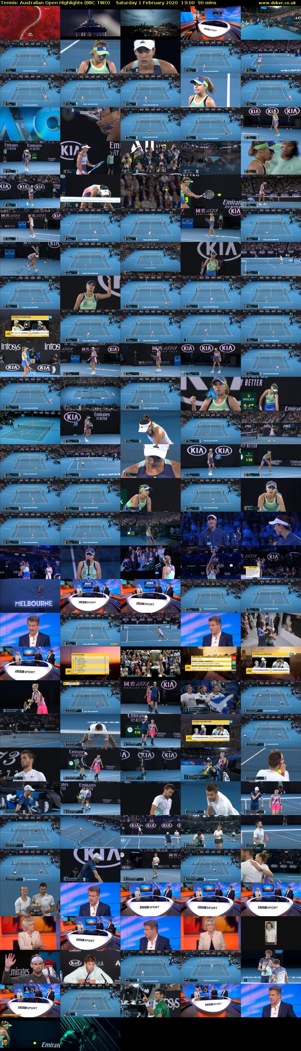 Tennis: Australian Open Highlights (BBC TWO) Saturday 1 February 2020 13:00 - 14:30