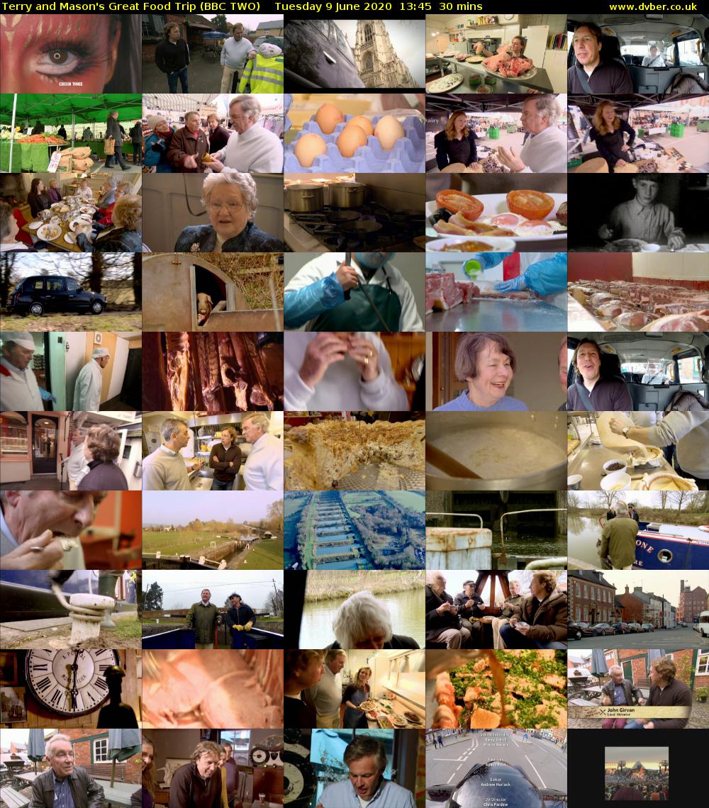 Terry and Mason's Great Food Trip (BBC TWO) Tuesday 9 June 2020 13:45 - 14:15
