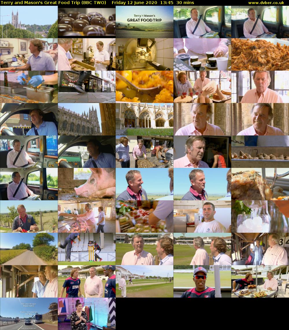 Terry and Mason's Great Food Trip (BBC TWO) Friday 12 June 2020 13:45 - 14:15