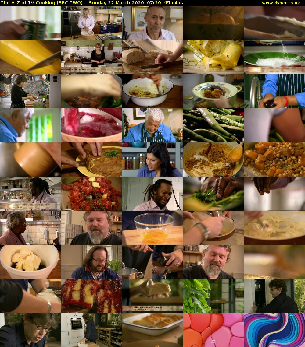 The A-Z of TV Cooking (BBC TWO) Sunday 22 March 2020 07:20 - 08:05