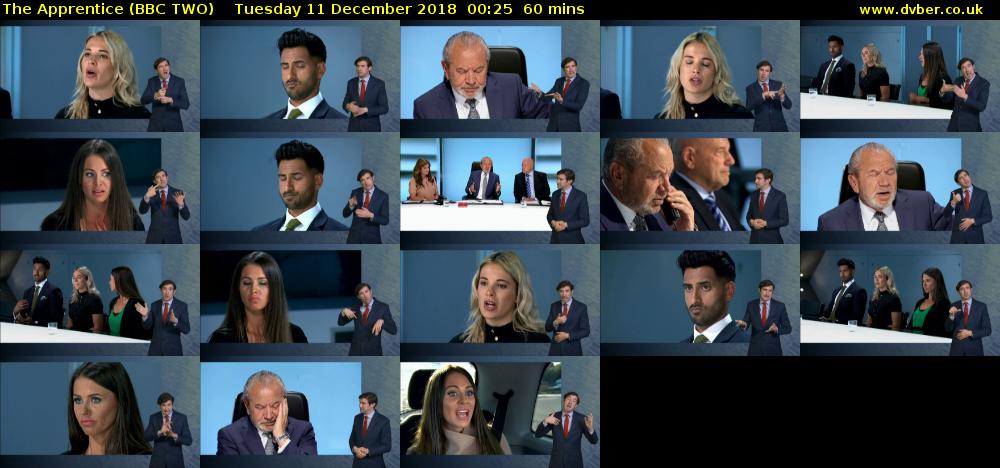 The Apprentice (BBC TWO) Tuesday 11 December 2018 00:25 - 01:25